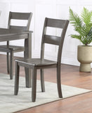 2pc Transitional Dining Side Chair Ladder Back Wooden Dining Room Furniture Gray B011P264091