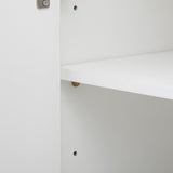 U_STYLE 4-door Curved Corner Design Wavy Door Panel Cabinet with Adjustable Shelves, Suitable for WF530090AAK