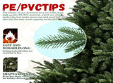 Artificial 7.5ft Green Christmas Tree with 2441 PE/PVC Mixed Branch Tips, memory wireiron wire, 17898319