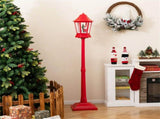 64" Christmas Streetlamp Decor Santa/Snowman/Tree Scene, 60 Warm White LEDs, 8 Tunes, 2 Modes 40533839
