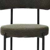 Green Boucle Dining Chairs Set of 2,Mid-Century Modern Curved Backrest Chair,Round Upholstered GL-W2533P170108