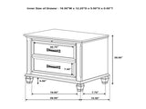 MDF Nightstand with 2 Drawers in Distressed White Finish B016P255544