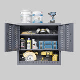 Metal garage cabinet with door, wall-mounted storage cabinet, floating tool cabinet for basements, W396P305780
