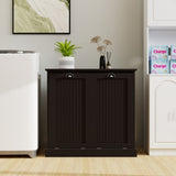 Two-Compartment Tilt-Out Laundry Sorter Cabinet-Black W1120139082