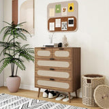 5 Drawer Cabinet, Accent Storage Cabinet, Suitable for Living Room, Bedroom, Dining Room, Study W688137513