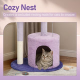 33in Cat Tree, Multi-level Cat Tower with Cat Scratching Post with Curved Perch, Cozy Cat Condo, 99617792
