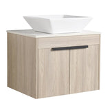 ZNTS 24 " Modern Design Float Bathroom Vanity With Ceramic Basin Set, Wall Mounted White Oak Vanity With 61035448