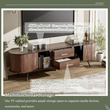 Mid-Century Modern TV Stand for 80" TV, Entertainment Center with Storage for Living Room, Bedroom, N710P257611P