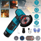 Cordless Mini Angle Grinder- 2x12V 1100mAh Batteries , 19000RPM Motor, Air Vents for Heat 87962141