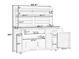 (Assembly Video) 65''H Large Garden Potting Bench with Lockable Wheels and Storage Cabinet, N717P404333D