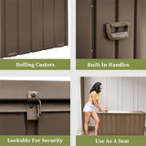 100 Gallon Outdoor Storage Deck Box Waterproof, Large Patio Storage Bin for Outside Cushions, Throw W1859P168258