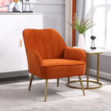 ZNTS Modern Mid Century Chair velvet Sherpa Armchair for Living Room Bedroom Office Easy Assemble W136166602