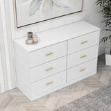 ZNTS Modern White 6-Drawer Dresser for Bedroom - Ample Storage Wide Chest of Drawers, Sturdy & Safe W1785136021