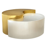 Modern & Contemporary Style Coffee Table Made with Iron Sheet Frame in Gold & Silver B009140741