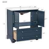 30'' Bathroom Vanity with Ceramic Sink Combo, Modern Freestanding Storage Cabinet with Gold Handles, N710P228365C