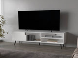 White TV Stand Multistorage with a Door and Open Storage B062P290224
