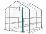Mini Walk-in Greenhouse with PE Cover, 8-Shelf Indoor Outdoor Plant Gardening Green House for Garden 88814517
