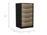 Kaia 5 Drawer Dresser, Vertical Dresser -Black / Pine B20092018