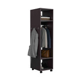 Cluster 63" Tall Wardrove with Mirror, Three Shelves, Casters and Hanging Rod, Armoire, Bedroom B200P240235