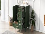 30" Bathroom Vanity in Green, Modern Bathroom Cabinet Sink Combo Set, Bathroom Storage Cabinet 29442189