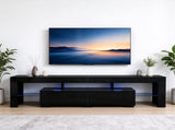 High Gloss TV Stand with RGB LED Lights, 61.4" x 13.8" x 15.7", MDF UV 13779734