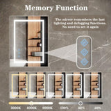 48x36inch LED Bathroom Mirror,3000-6000K Gradient Front and Backlit LED Mirror for Bathroom,3Colors W2091126994