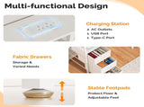 3-Drawer 4-Shelf P2 Particleboard Iron Pipe Computer Desk with Power Strip 03545599