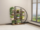 62.2 Inch Tall Metal Indoor Plant Stand with Grow Lights, 9 Tier Moon-Shaped Plant Shelf with LED W3101P443485