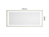 40 x 24 Inch LED Bathroom Mirror with Front and Backlight, Wall Mounted Vanity Mirror with Aluminum W2287P310324