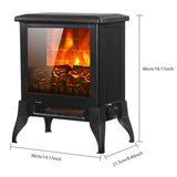 ZNTS SF512-14A 14 inch 1400w Freestanding Fireplace Fake Wood / Single Color / Heating Wire / One Rocker 02706015