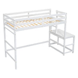 ZNTS Twin High Loft Bed with Ladder landing Platform, Ladders, Guardrails,White 83037677