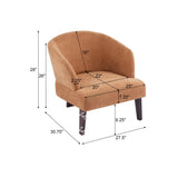 Modern Accent Chair with Round Back & Wooden Legs - Mid-Century Inspired Lounge Chair for Living N767P266888P