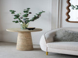 22x22x25.5" Cream Round Side Table with Pedestal Base W2078P170346