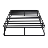 Twin Mattress Foundation 1pc Black Metal Frame with Textured Fabric Cover B011P197734