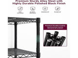 5-Tier Wire Storage Shelves,1250 Lbs Loading Capacity,29.92" W x 13.98" D x 61.02" H,Black 02064413