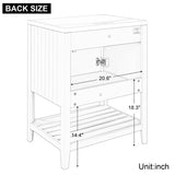 ZNTS 24" Bathroom Vanity Base Only, Soild Wood Frame, Bathroom Storage Cabinet with Doors and Open Shelf, WF287735AAK