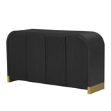 59.8''Sideboard Buffet Cabinet arched ceiling and 4-door Pine veneer Storage Cabinet WF530090AAB