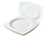 9.25 Inch Square Pasta Bowls Set of 6, 17oz White Porcelain Soup Plates, Microwave & Dishwasher Safe 15883057