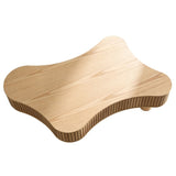 42.52 Inch Modern Wooden Handcraft Drum Coffee Table Irregular Shaped Coffee Table for Living W2582P251209
