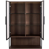51.2'' Tall Lighted Display Cabinet with Tempered Glass Door, Metal Frame LED Curio Cabinet, Modern N845P261777D