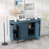 Modern Curved Sideboard 47.2-Inch Decorative Storage Cabinet Wooden Console Table Coffee Bar Cabinet W757P190337