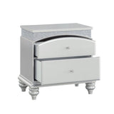 2 Drawers Wooden Nightstand in Platinum Finish B016P256133
