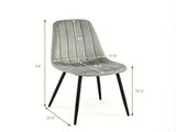 Set of 4 Mid-Century Modern Upholstered Dining Chairs, High Resilience Sponge Curved Seat Sturdy 87770576