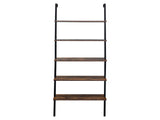 Industrial Wall Mounted Bookcase 5-Tier Open Ladder Shelf Bookshelf with Metal Frame, 23.6" L x 18960257