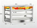 Food Warmer Cabinet with Curved Tempered Glass, Commercial Heated Display, 3 Tier Stainless Steel, 54462682