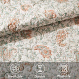 6 Piece Cotton Percale Quilt Set with Throw Pillows Coral King/Cal King B035129021