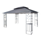 ZNTS 13x10 Outdoor Patio Gazebo Canopy Tent With Ventilated Double Roof And Mosquito net,Gray Top 10293240