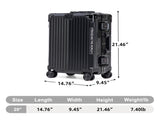 20 Inch Carry On Luggage, Aluminum Frame ABS Hard Shell Suitcase with USB Charging Port, Foldable W2787P536196
