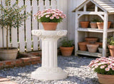 20.08" Sculptures Garden Statues, Large Roman Column Pedestal Cylinder Style, Magnesium Oxide Stone W6572P574582