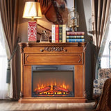 ZNTS 23 inch electric fireplace insert heater with log set & realistic flame, overheating protection W1769P255456